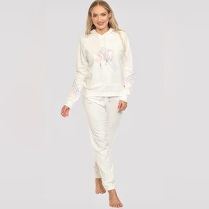 PJ Salvage Ivory Mountain Bound Ski Hoodie Set, Medium